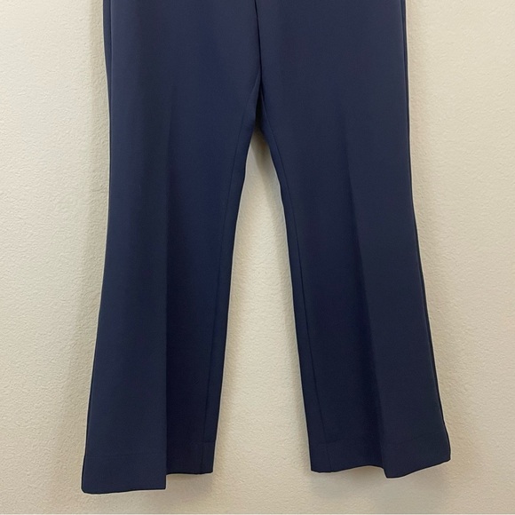 STINE GOYA Midnight‎ Blue Bob Heavy Woven Flare Cropped Dressy Pants Size Medium - Picture 4 of 9
